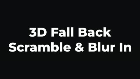 3D Fall Back Scramble & Blur In — After Effects 3d text preset preview
