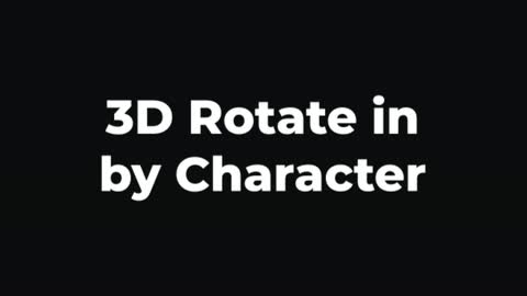 3D Rotate in by Character — After Effects 3d text preset preview
